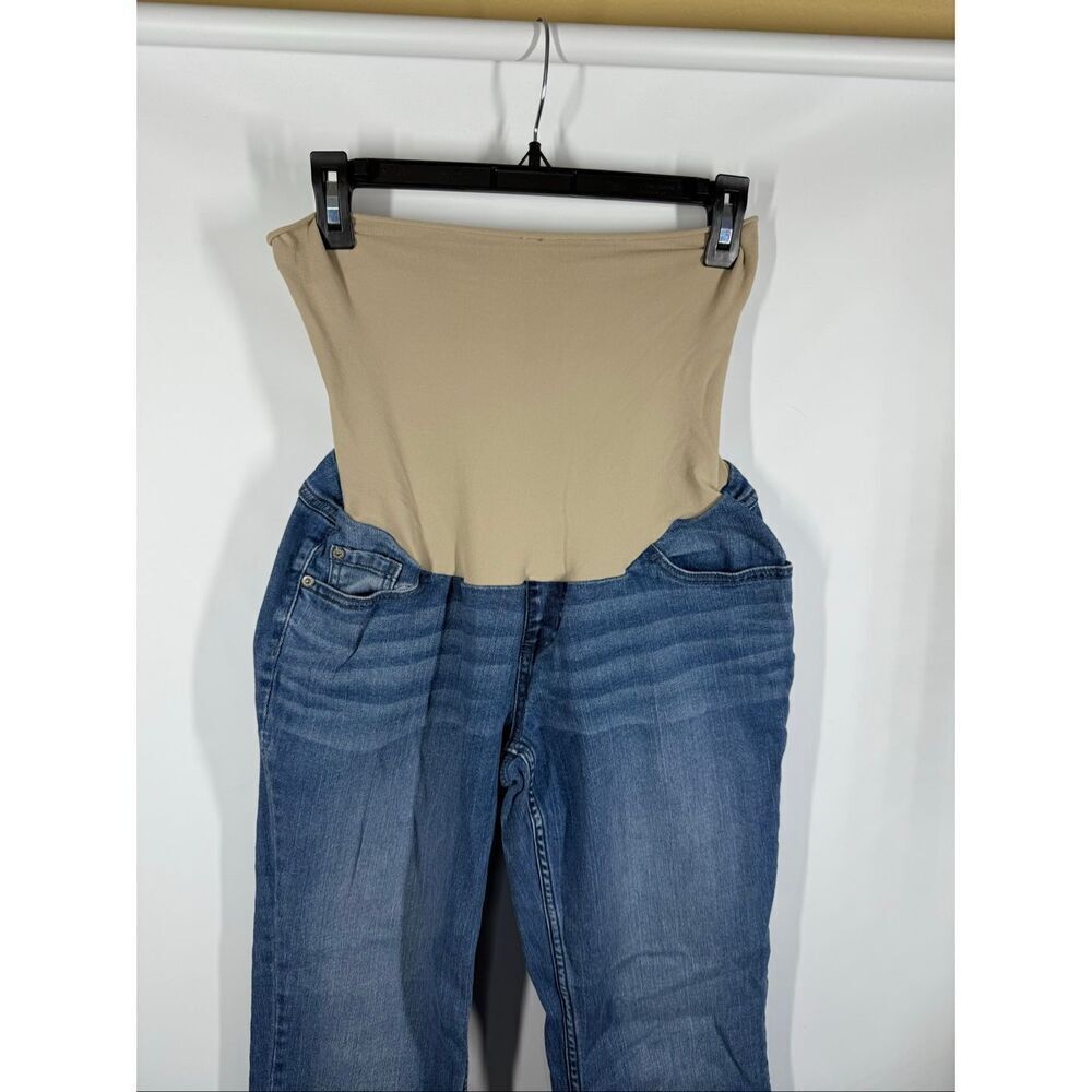 Indigo Blue Maternity Cropped jean size large 24" Inseam